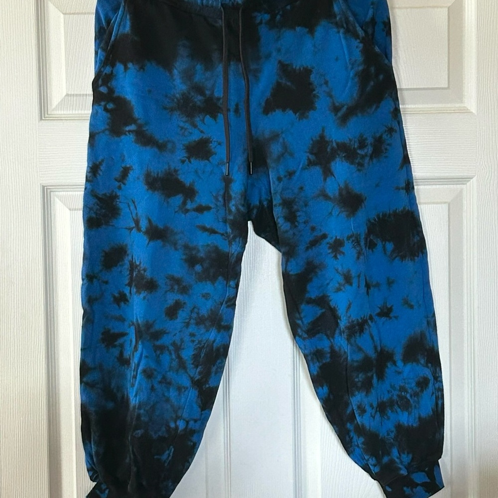 Blue and Black Tie-Dye Joggers